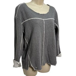 Lacoste Pierre Argent Lurex Grey Silver Sparkle Cotton Oversized Sweatshirt 42